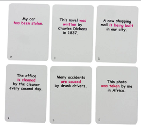 Passive Voice Fun Cards (Пассивный залог), игра на англ.яз.